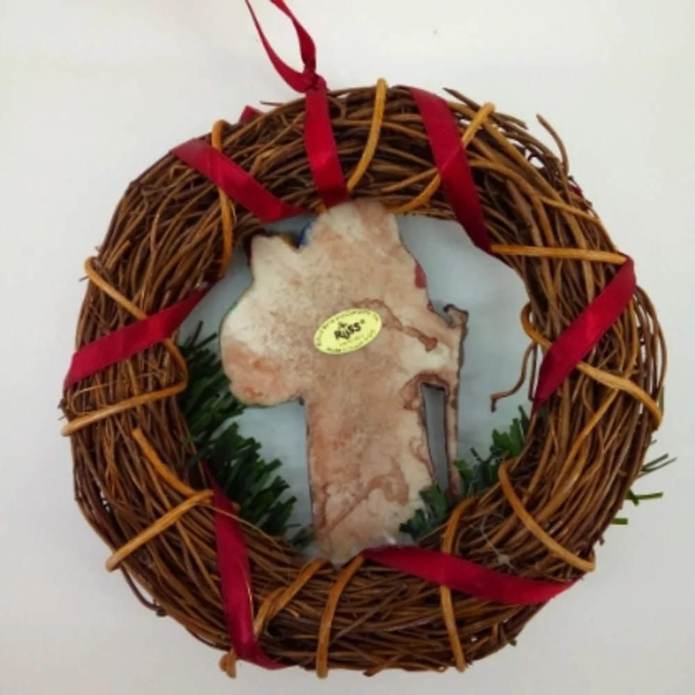 Vintage Russ Santa Claus Wreath Ornament